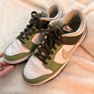 Nike Low Dunks Olive and White